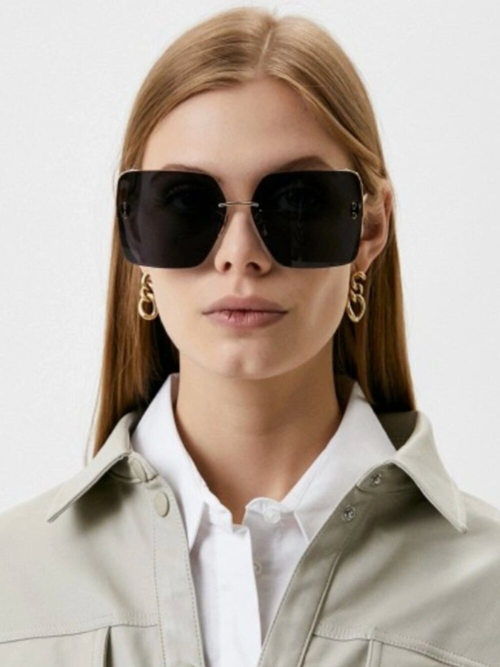 BNW case Isabel Marant Rimless Sunglasses IM0081S 00070 Gold 65mm